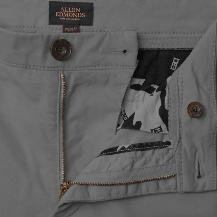 Allen Edmonds Harrison Stretch Slim Fit Chinos Grey Men Jeans Pants and Shorts
