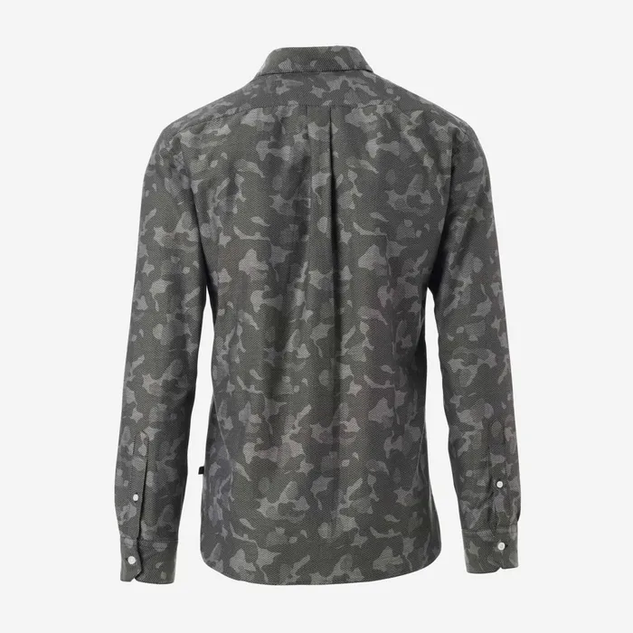Allen Edmonds Herringbone Cotton Sport Shirt Camo Men Shirts and Sweaters