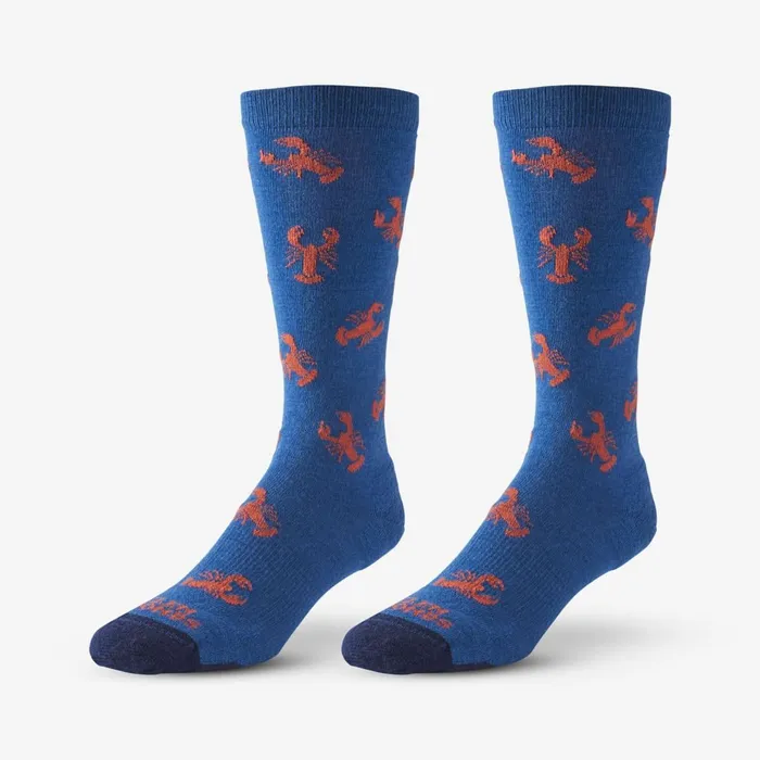 Allen Edmonds Lobster Pattern Merino Cool Dress Socks Blue Men Socks