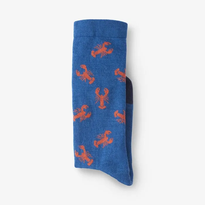Allen Edmonds Lobster Pattern Merino Cool Dress Socks Blue Men Socks