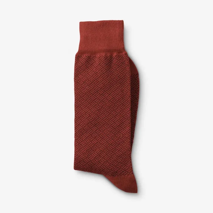 Allen Edmonds MidCalf Pattern Dress Sock Brick Red Rhombi Men Socks
