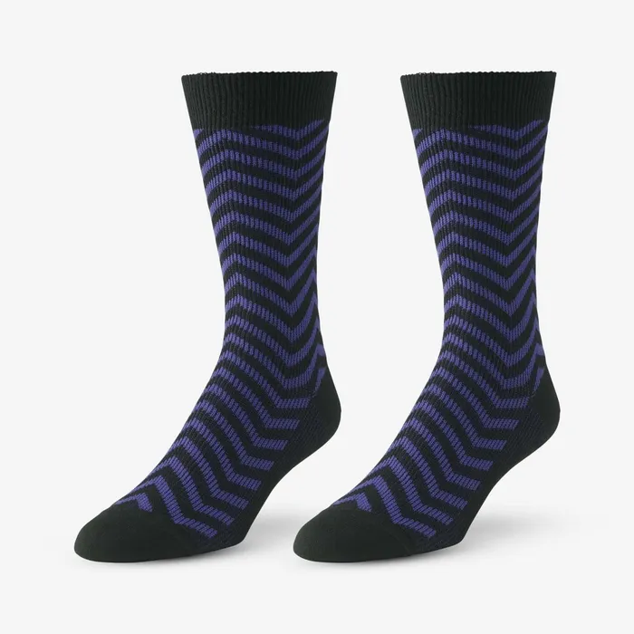 Allen Edmonds MidCalf Pattern Knit Dress Sock Blue Zig Zag Men Socks
