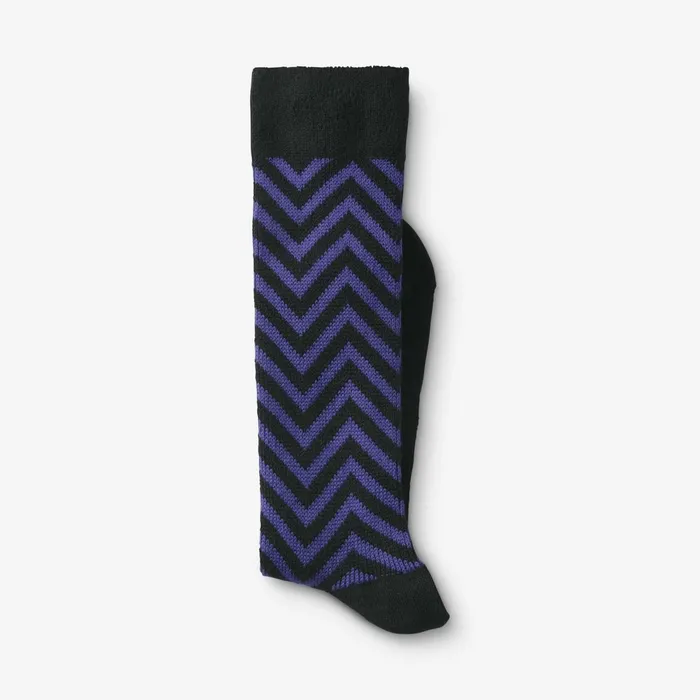 Allen Edmonds MidCalf Pattern Knit Dress Sock Blue Zig Zag Men Socks
