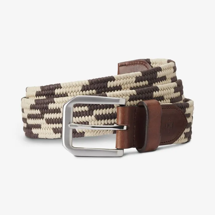 Allen Edmonds Nantucket Stretch Braided Belt Brown Men Casual Belts