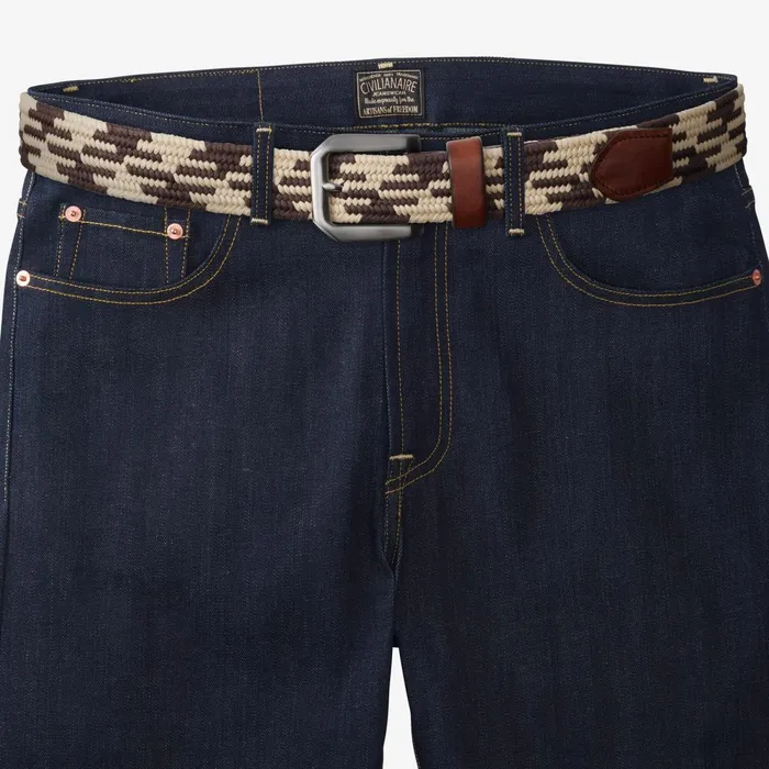 Allen Edmonds Nantucket Stretch Braided Belt Brown Men Casual Belts