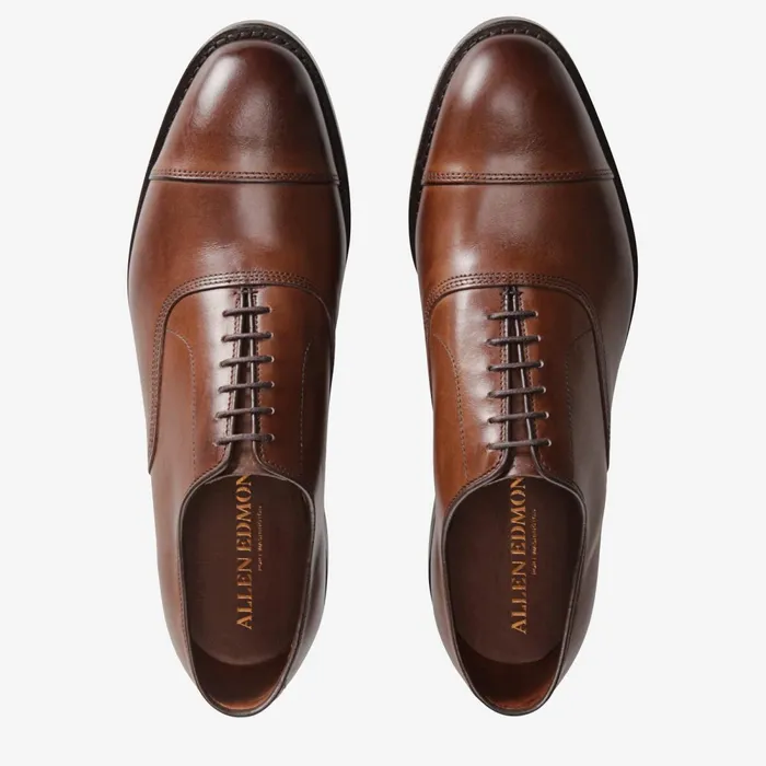 Allen Edmonds Park Avenue CapToe Oxford With Dainite Rubber Sole Coffee Men Wide Width Shoes