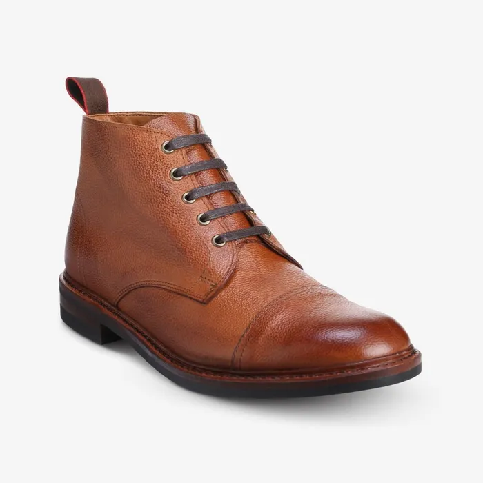 Allen Edmonds Patton CapToe Boot With Dainite Rubber Sole Walnut Pebble Grain Men Made In The Usa