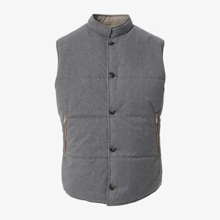 Allen Edmonds Reversible Vest Grey Khaki Men Outerwear