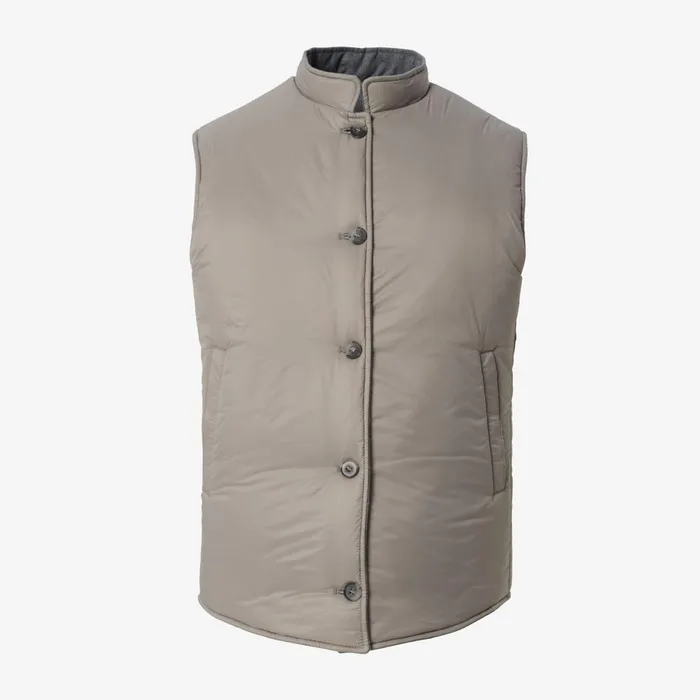 Allen Edmonds Reversible Vest Grey Khaki Men Outerwear