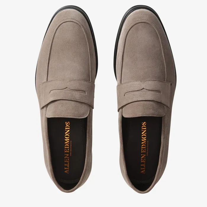 Allen Edmonds Salerno Suede Penny Loafer Grey Men Loafers and SlipOns