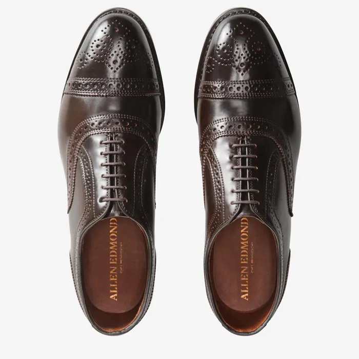 Allen Edmonds Strand Shell Cordovan CapToe Oxford Brown Men Wide Width Shoes