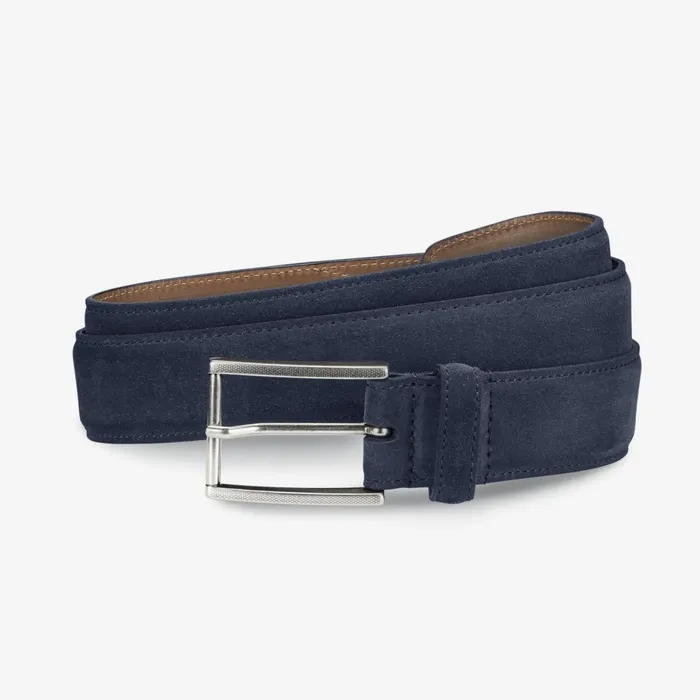 Allen Edmonds Suede Avenue Belt Navy Men Casual Belts