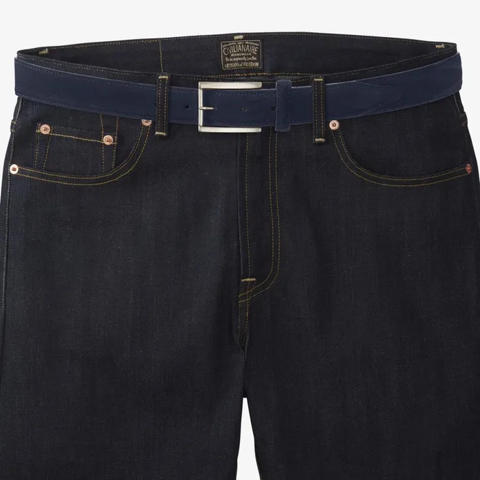 Allen Edmonds Suede Avenue Belt Navy Men Casual Belts