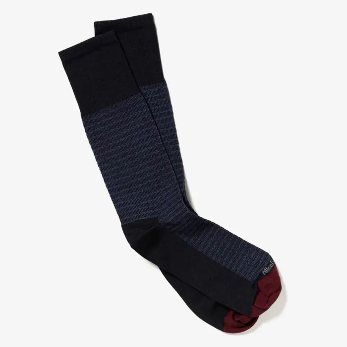 Allen Edmonds Tonal Cotton Dress Socks Navy Tonal Cotton Men Socks
