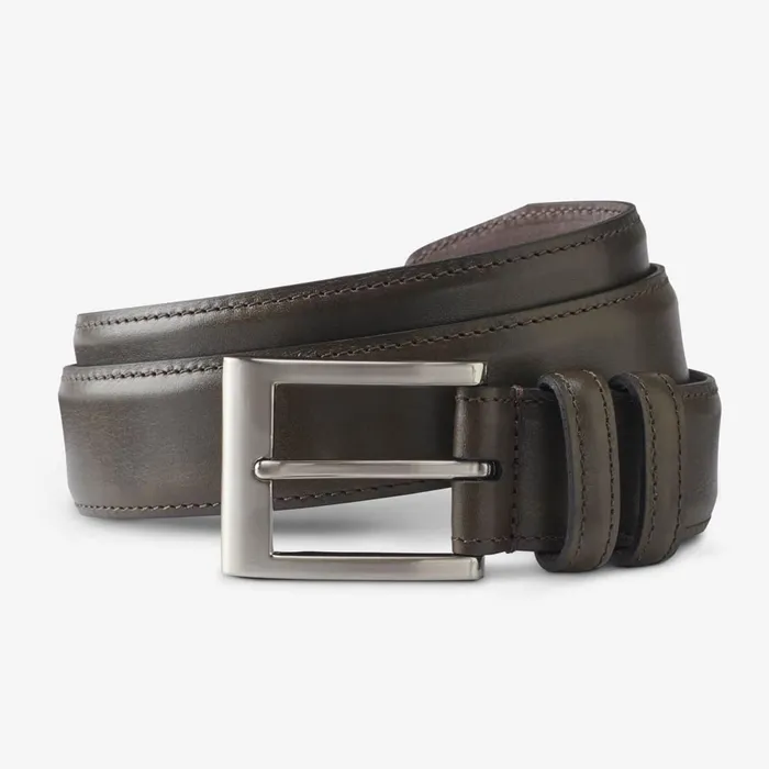 Allen Edmonds Wide Basic Dress Belt Burnished Olive Men Dress Belts