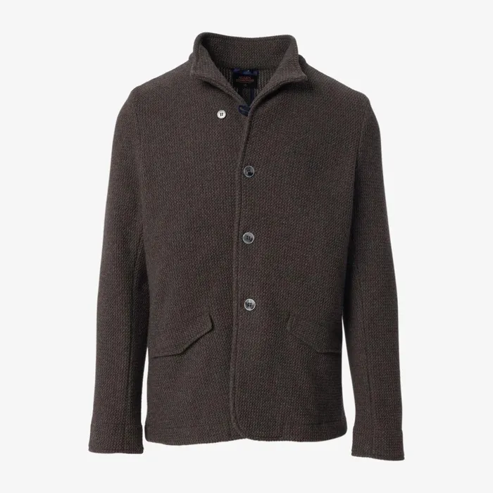 Allen Edmonds Wool Knit Blazer Light Brown Men Shirts and Sweaters