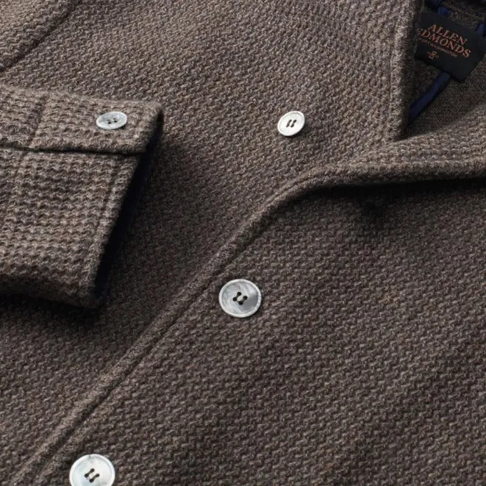Allen Edmonds Wool Knit Blazer Light Brown Men Shirts and Sweaters