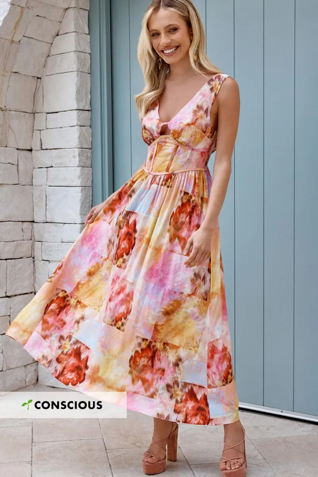Amalie The Label 8211 Chamika Linen Blend Bustier Double Tie Back Midi Dress In Marsielle Print Women Showpo Conscious Amalie The Label 8211 Chamika Linen Blend Bustier Double Tie Back Midi Dress In Marsielle Print Women Showpo Conscious