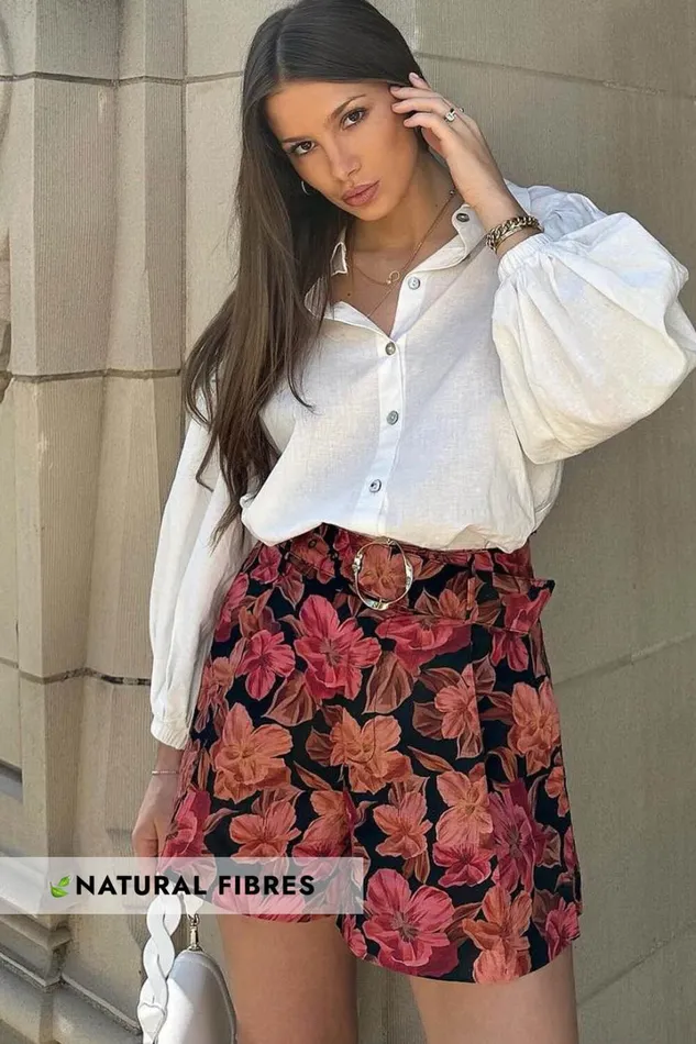 Amalie The Label 8211 Noemie Linen Blend High Waisted Belted Tailored Shorts In Atalie Print Women Showpo Shorts Amalie The Label 8211 Noemie Linen Blend High Waisted Belted Tailored Shorts In Atalie Print Women Showpo Shorts