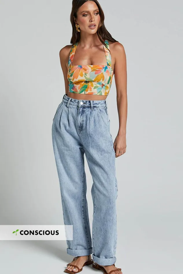 Amalie The Label 8211 Sarina Recycled Cotton High Waisted Denim Jeans In Light Blue Wash Women Showpo Jeans Amalie The Label 8211 Sarina Recycled Cotton High Waisted Denim Jeans In Light Blue Wash Women Showpo Jeans