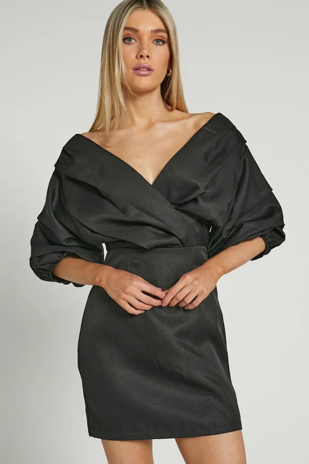 Anastasija Mini Dress 8211 Off Shoulder V Neck Dress In Black Women Showpo Curve Clothes Anastasija Mini Dress 8211 Off Shoulder V Neck Dress In Black Women Showpo Curve Clothes