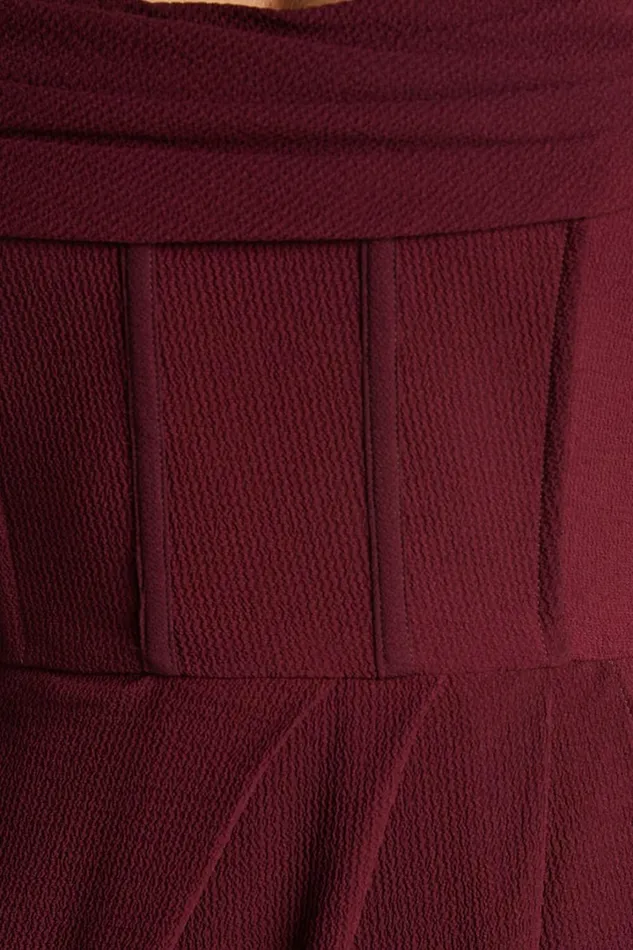 Andrina Midi Dress 8211 High Low Wrap Corset Dress In Wine Women Showpo Curve Clothes