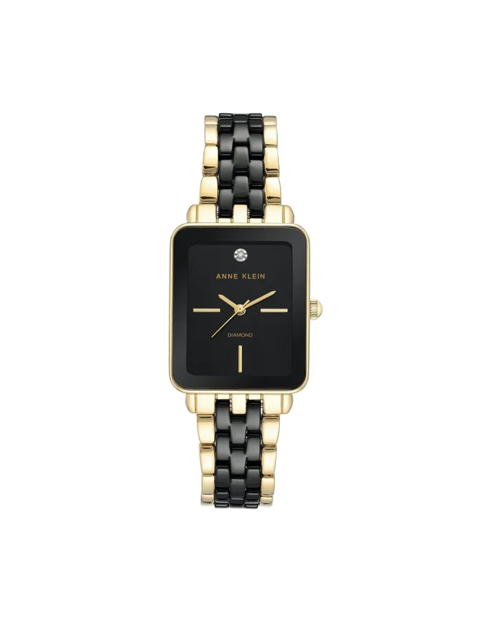 Anne Klein Ceramic Diamond Dial Watch Black Women Watches 038 Jewelry