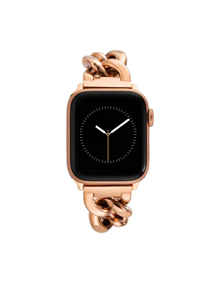 Anne Klein Chain Link Bracelet Band For Apple Watch Rose Goldtone Women Watches 038 Jewelry