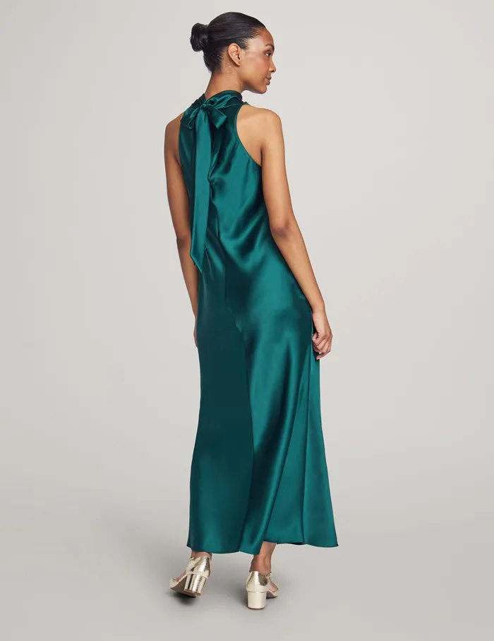 Anne Klein Cowl Neck Midi Dress Pine Forest Women Clothing