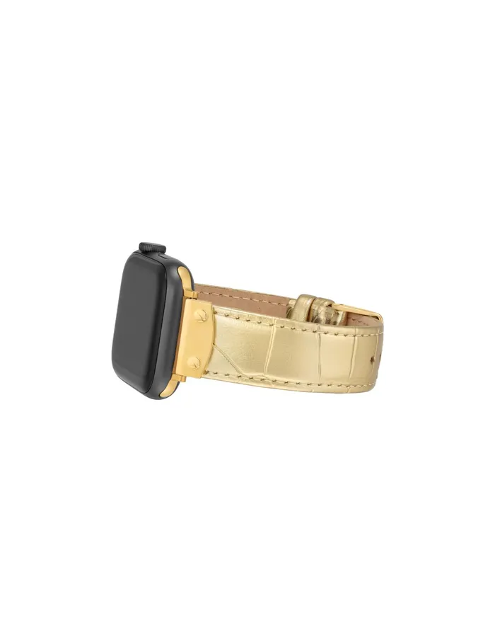 Anne Klein Croco Leather Band For Apple Watch Goldtone Women Watches 038 Jewelry