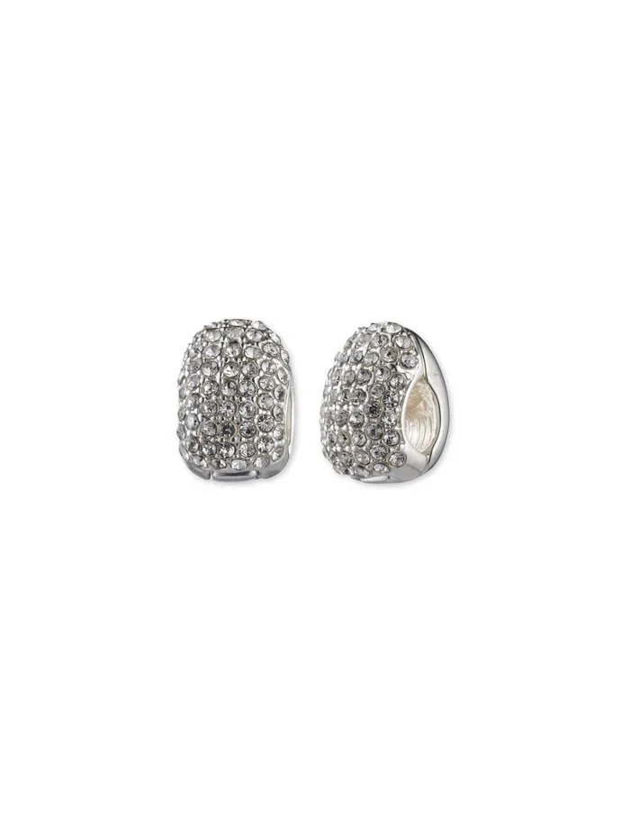 Anne Klein Crystal Halo SilverTone Clip Earrings Silvertone Women Watches 038 Jewelry