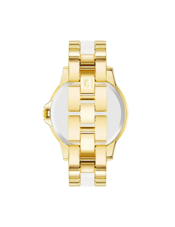 Anne Klein Diamond Accented Ceramic Boyfriend Watch White Women Watches 038 Jewelry