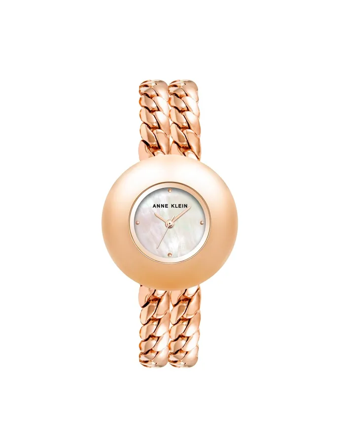 Anne Klein Double Chain Bracelet Watch Rose Goldtone Women Watches 038 Jewelry