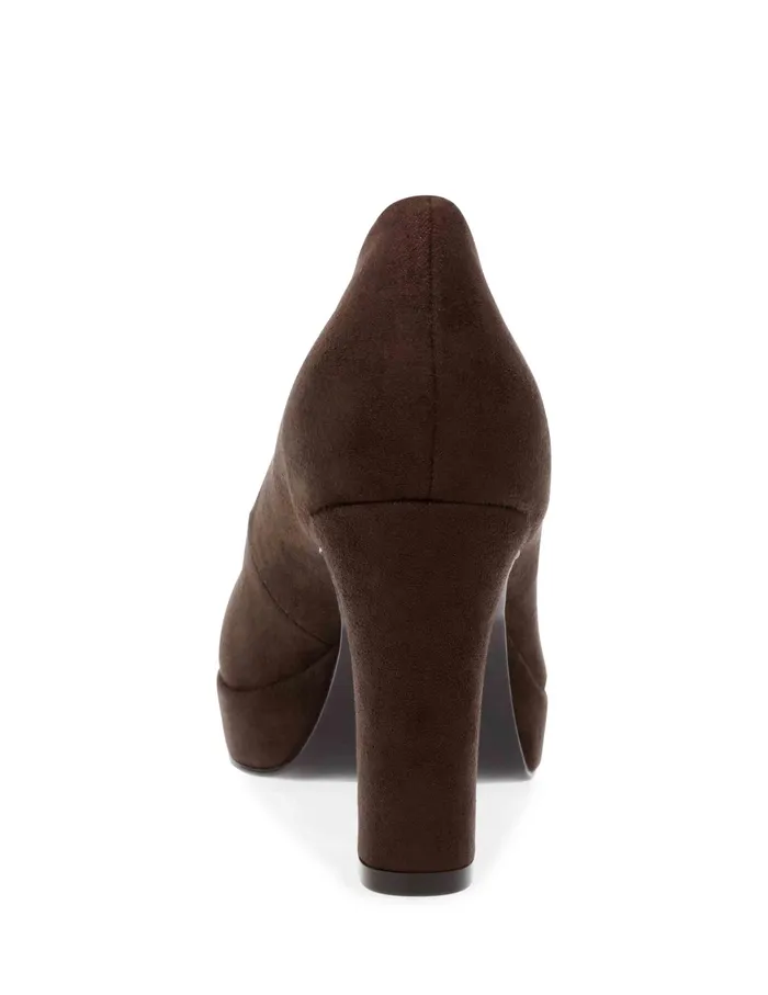 Anne Klein Jael Dress Pump Dark Brown Suede Women Shoes