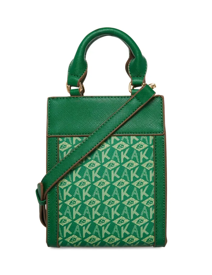 Anne Klein Mini NS AK Cube Logo Crossbody Palm Leaf Tonal Women Handbags