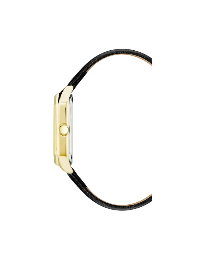 Anne Klein Octagonal Shaped Leather Strap Watch Black Women Watches 038 Jewelry
