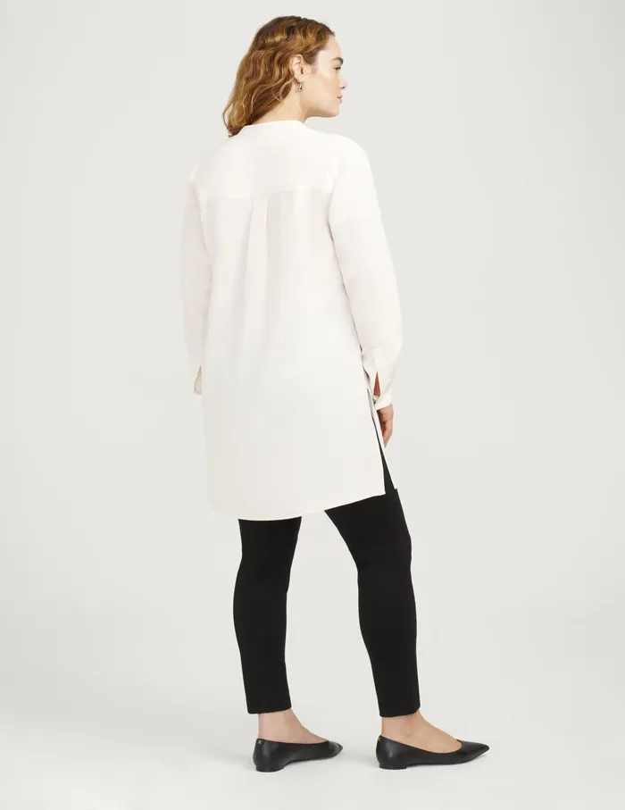 Anne Klein Plus Size Longer Length Nehru Tunic Anne White Women Clothing