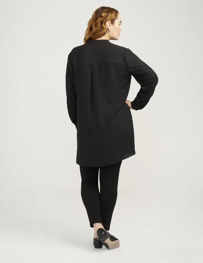 Anne Klein Plus Size Longer Length Nehru Tunic Anne White Women Clothing