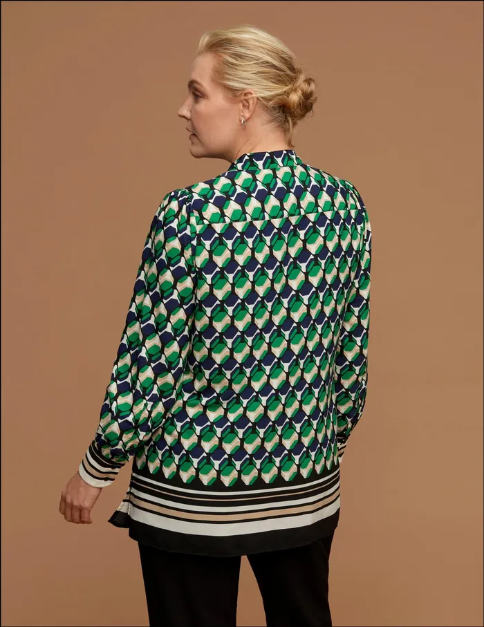 Anne Klein Plus Size Printed Poet Blouse Anne Black Women Clothing