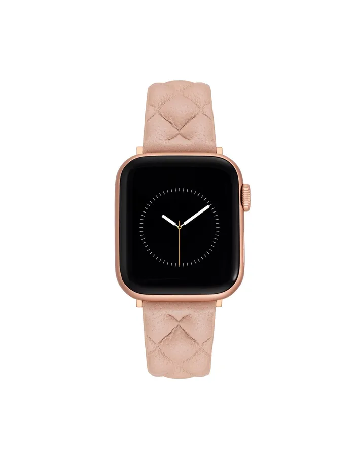 Anne Klein Quilted Leather Band For Apple Watch Blush Pink Women Watches 038 Jewelry