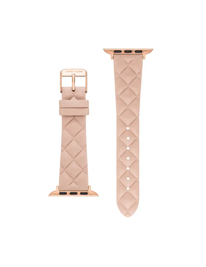 Anne Klein Quilted Leather Band For Apple Watch Blush Pink Women Watches 038 Jewelry
