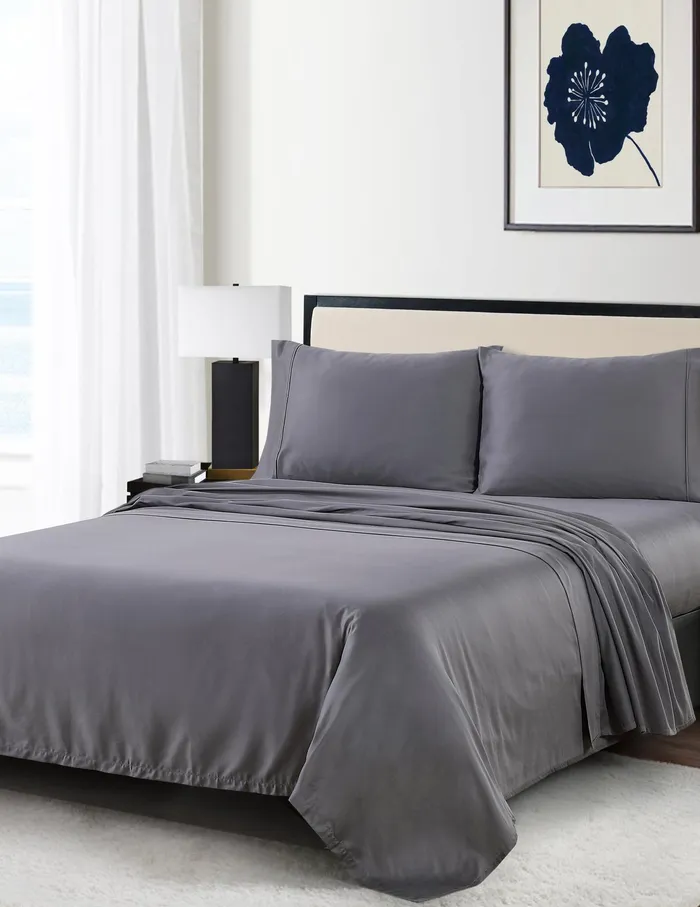 Anne Klein Reverie AntiMicrobial Sheet Set Charcoal Women Home