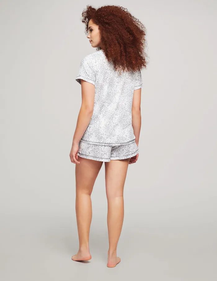 Anne Klein Short Sleeve Boxer Pajama Set Grey Print Women Clothing