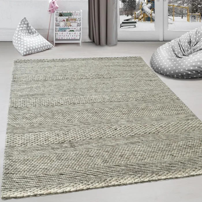 Anne Klein The Helena Contemporary Striped Rug Collection Natural Grey Women Home