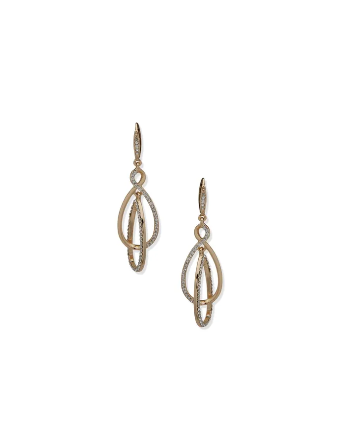 Anne Klein Twisted Orbital Earrings Goldtone Women Watches 038 Jewelry