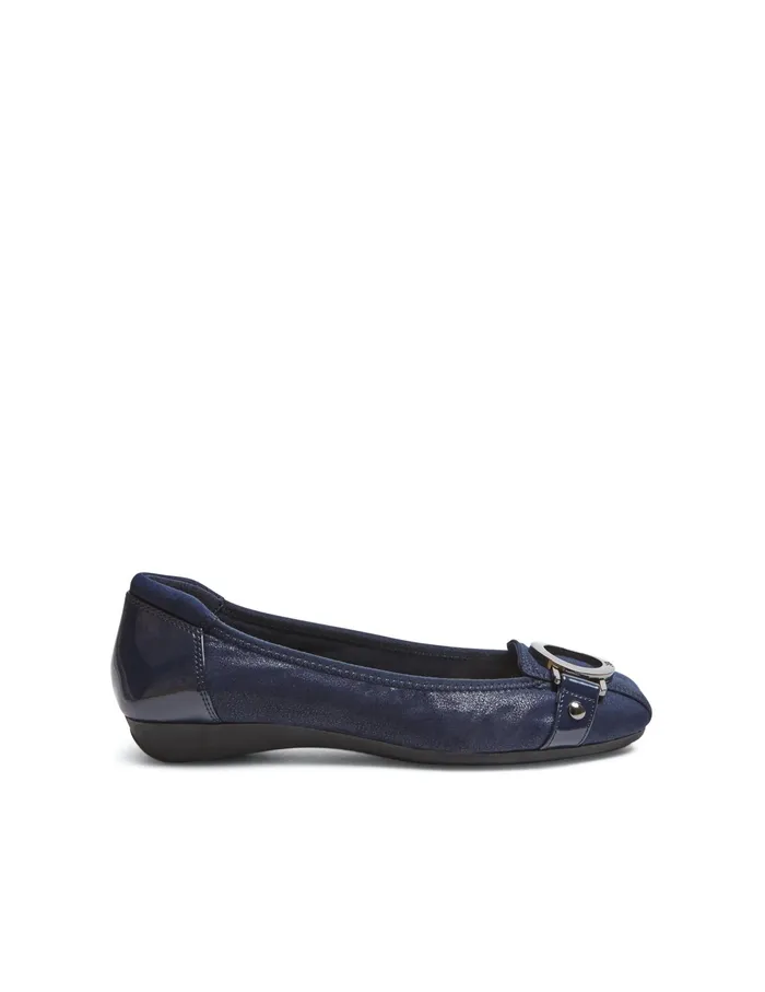 Anne Klein Umeko Flats Dark Navy Multi Fabric Women Shoes