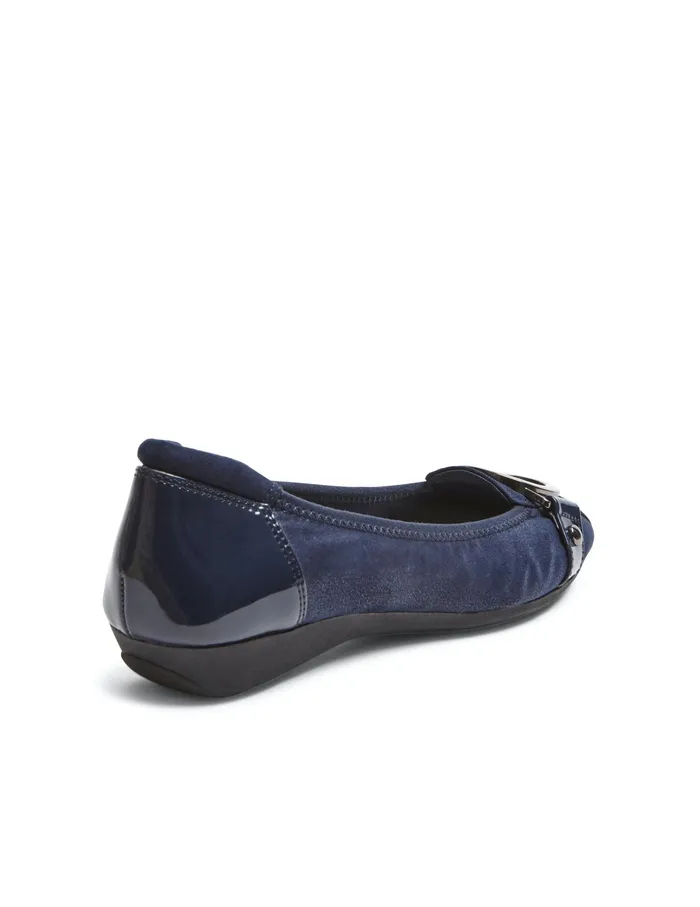 Anne Klein Umeko Flats Dark Navy Multi Fabric Women Shoes