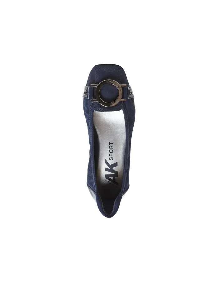 Anne Klein Umeko Flats Dark Navy Multi Fabric Women Shoes