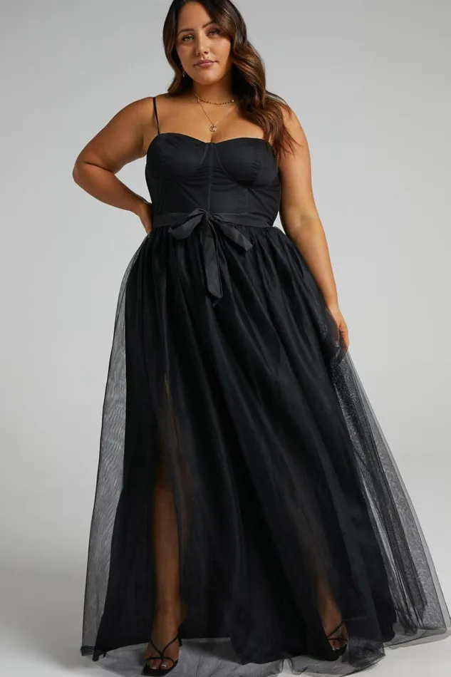 At The Altar Midi Dress 8211 Bodice Dress In Black Women Showpo Curve Clothes