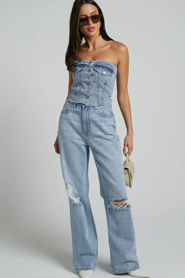 Aubrielle Bustier 8211 Denim Bustier With Pocket Details In Indigo Wash Women Showpo Denim Aubrielle Bustier 8211 Denim Bustier With Pocket Details In Indigo Wash Women Showpo Denim